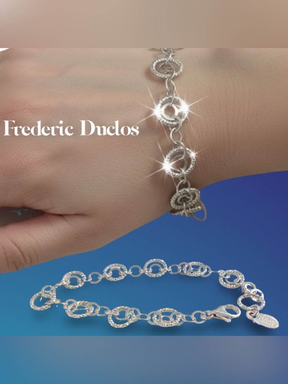 FREDERIC DUCLOS .925 ESTHER KINSHIP LINK BRACELET NWOT